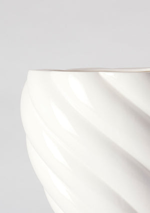 ANGUS & CELESTE Spiral Plant Pot Large - White Planter - Zabecca Living