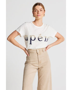 APERO Evolution Beaded Femme Tee - White Tees - Zabecca Living
