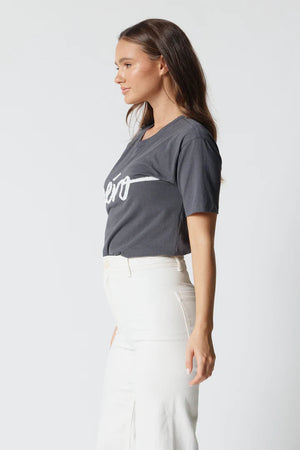 APERO Lumi Mixed Bead Femme Tee - Charcoal/White Bead Tees - Zabecca Living