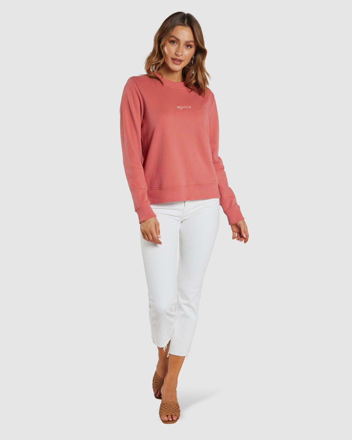 APERO Mini Embroidered Jumper - Peach Rose Jumpers + Knitwear - Zabecca Living