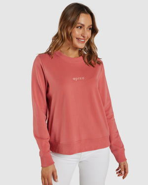 APERO Mini Embroidered Jumper - Peach Rose Jumpers + Knitwear - Zabecca Living