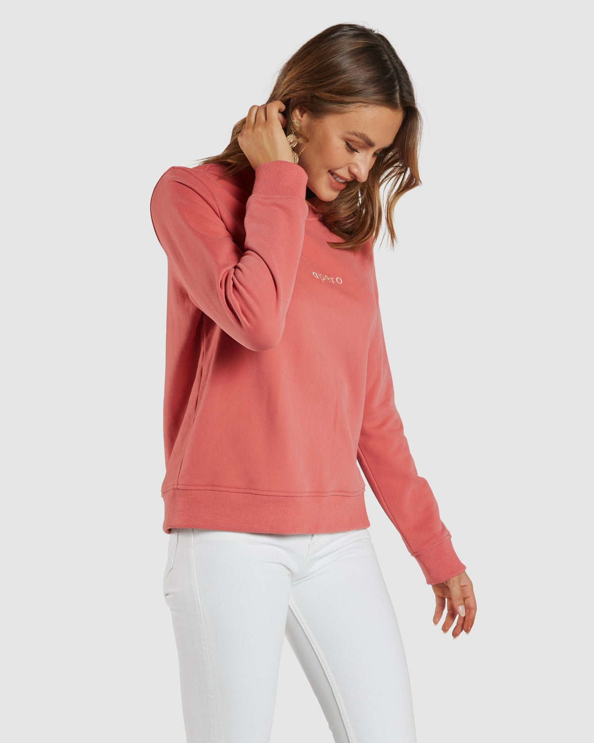 APERO Mini Embroidered Jumper - Peach Rose Jumpers + Knitwear - Zabecca Living