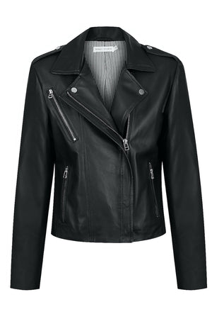 BANDE Leather Biker Jacket - Black Jackets + Coats - Zabecca Living