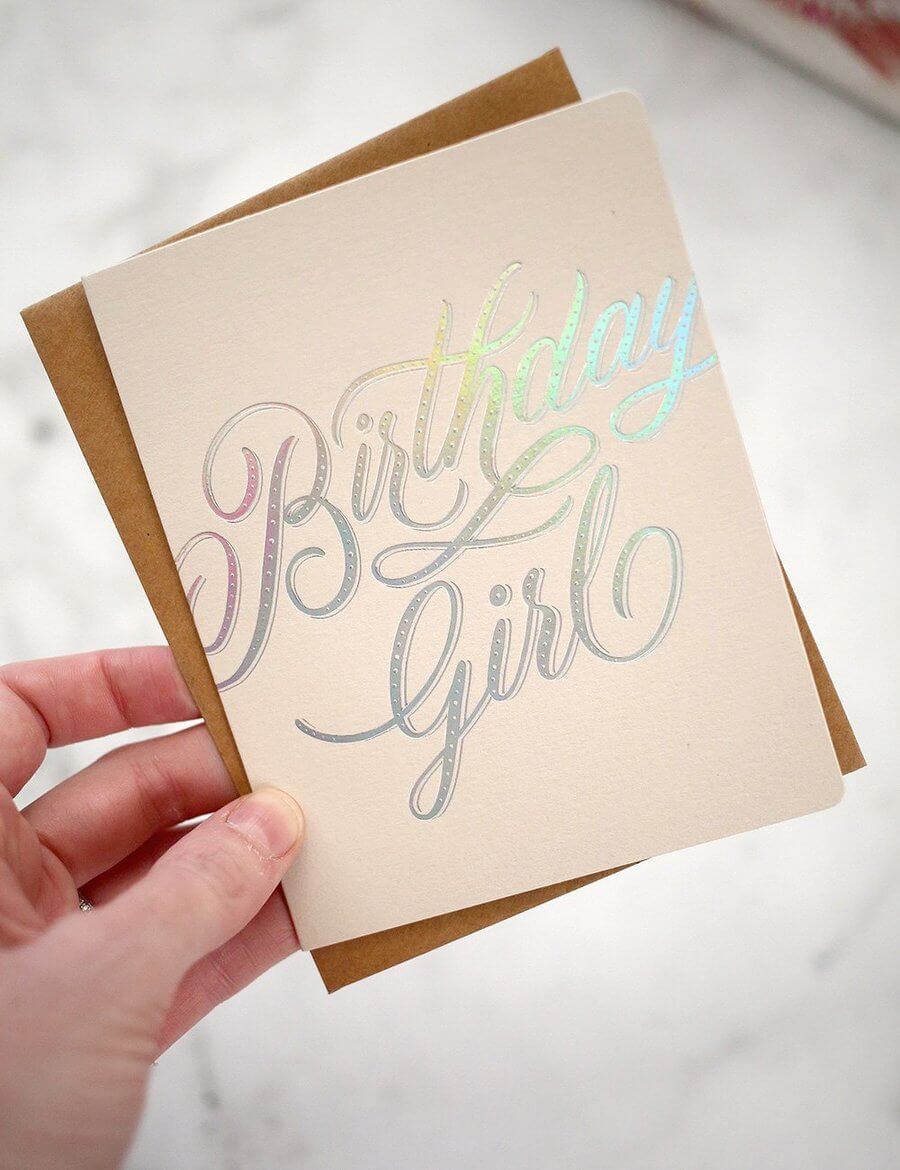BESPOKE LETTERPRESS - Birthday Girl Birthday Card - Zabecca Living