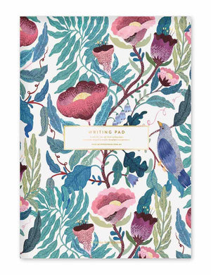 BESPOKE LETTERPRESS Blomstra A4 Writing Pad - Bird Twig Notebooks - Zabecca Living