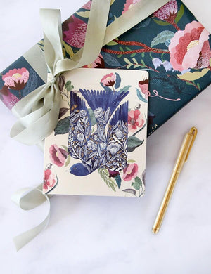 BESPOKE LETTERPRESS - Blomstra Blue Bird Blank Card - Zabecca Living