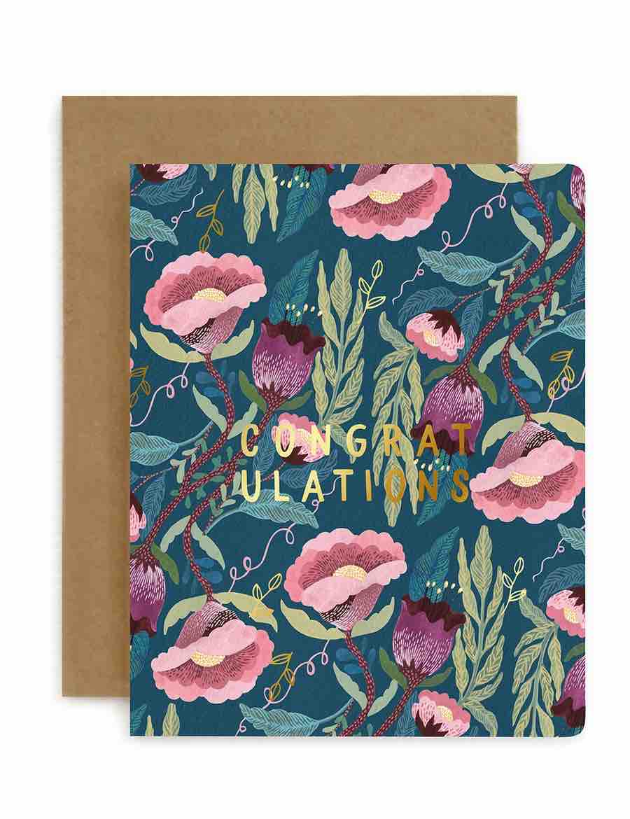 BESPOKE LETTERPRESS - Blomstra Congratualtions Birthday Card - Zabecca Living