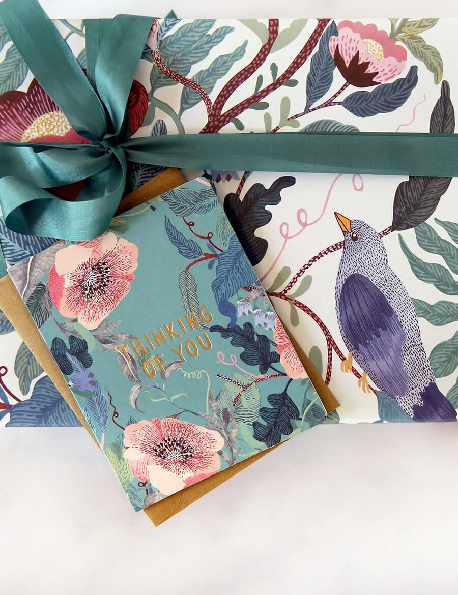 BESPOKE LETTERPRESS - Blomstra Thinking of You Thinking of You Card - Zabecca Living