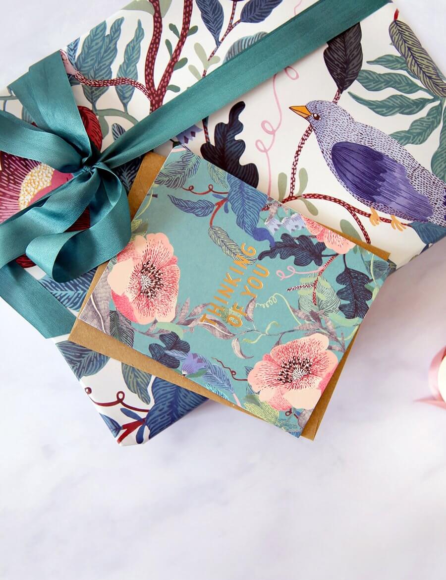 BESPOKE LETTERPRESS - Blomstra Thinking of You Thinking of You Card - Zabecca Living