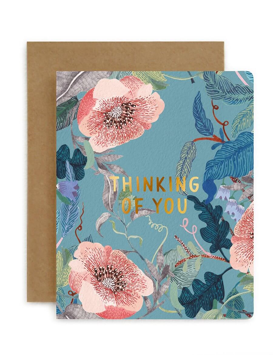 BESPOKE LETTERPRESS - Blomstra Thinking of You Thinking of You Card - Zabecca Living