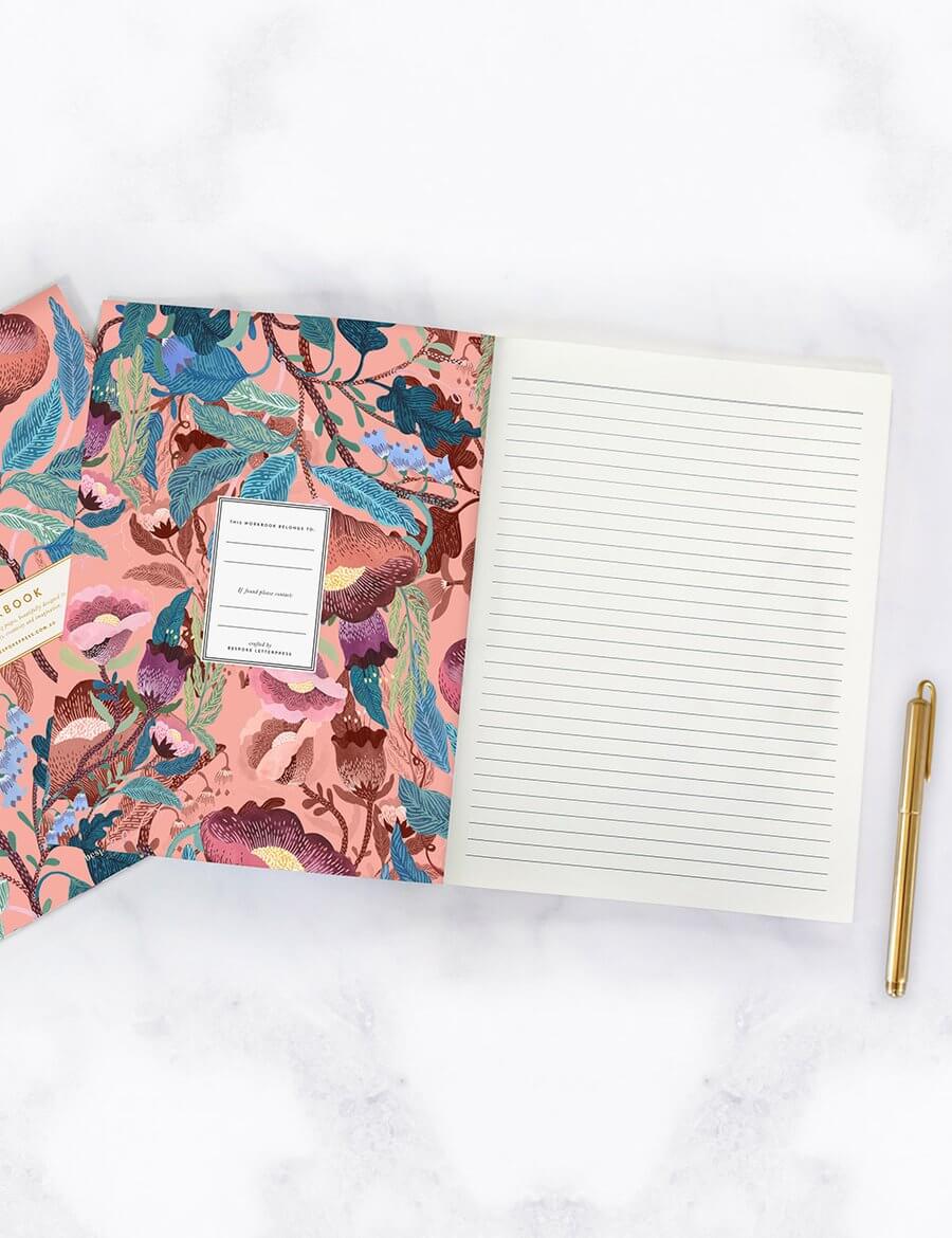 BESPOKE LETTERPRESS Blomstra Workbook - Swedish Forest Notebooks - Zabecca Living