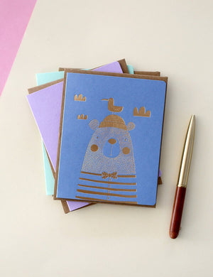 BESPOKE LETTERPRESS - Boy Bear Baby Card - Zabecca Living