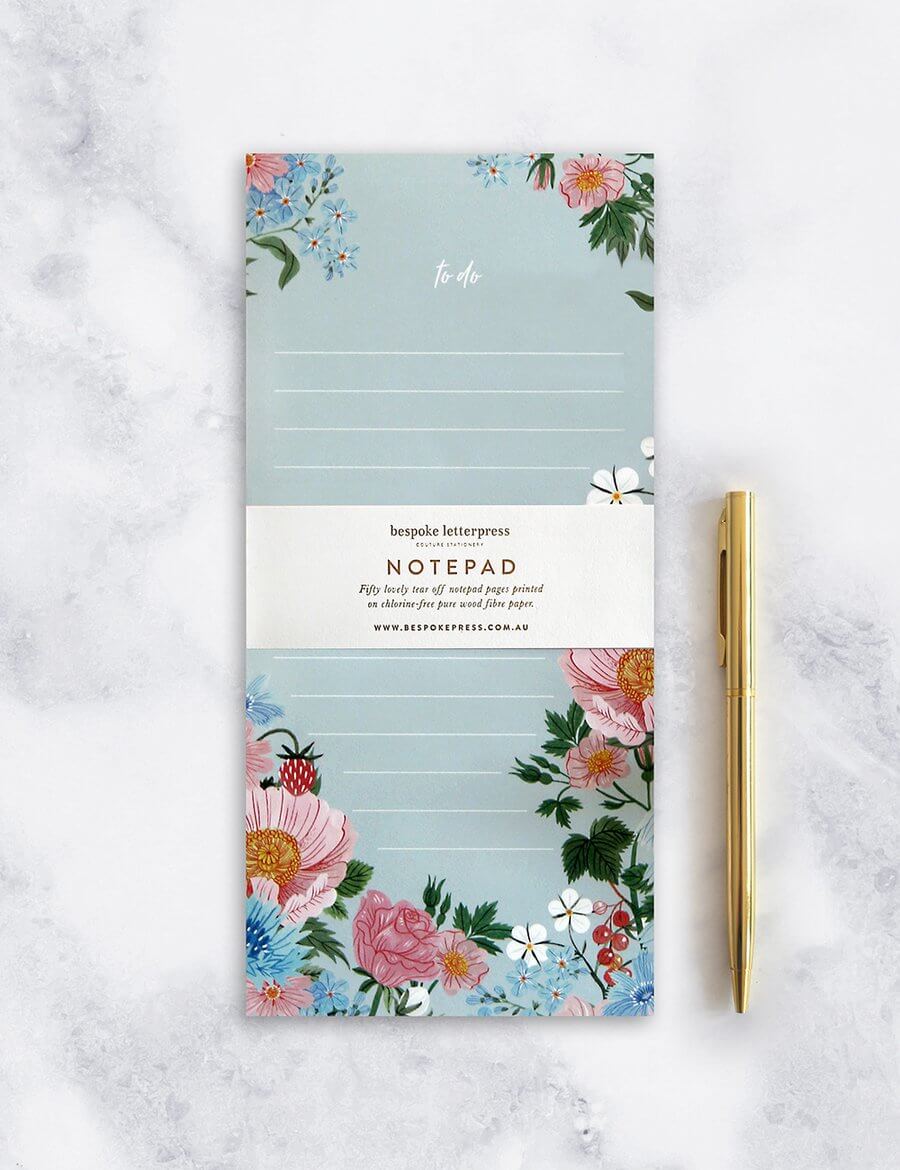 BESPOKE LETTERPRESS DL Notebook - To Do Notebooks - Zabecca Living