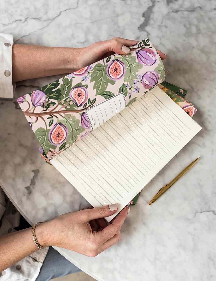 BESPOKE LETTERPRESS Figs Workbook Notebooks - Zabecca Living