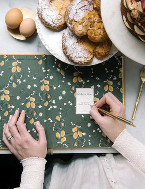 BESPOKE LETTERPRESS Heirloom Recipe Book Journal - Mustard Notebooks - Zabecca Living