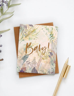 BESPOKE LETTERPRESS - Jungle Baby Baby Card - Zabecca Living