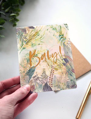 BESPOKE LETTERPRESS - Jungle Baby Baby Card - Zabecca Living