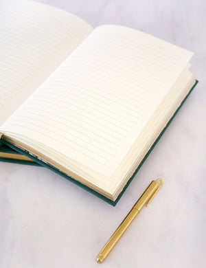 BESPOKE LETTERPRESS Linen Bound Journal - Teal Notebooks - Zabecca Living