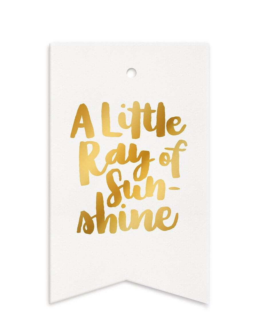 BESPOKE LETTERPRESS - Little Ray of Sunshine Gift Tag Gift Tag - Zabecca Living