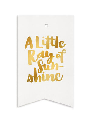 BESPOKE LETTERPRESS - Little Ray of Sunshine Gift Tag Gift Tag - Zabecca Living