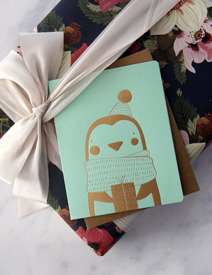 BESPOKE LETTERPRESS - Penguin Baby Card - Zabecca Living