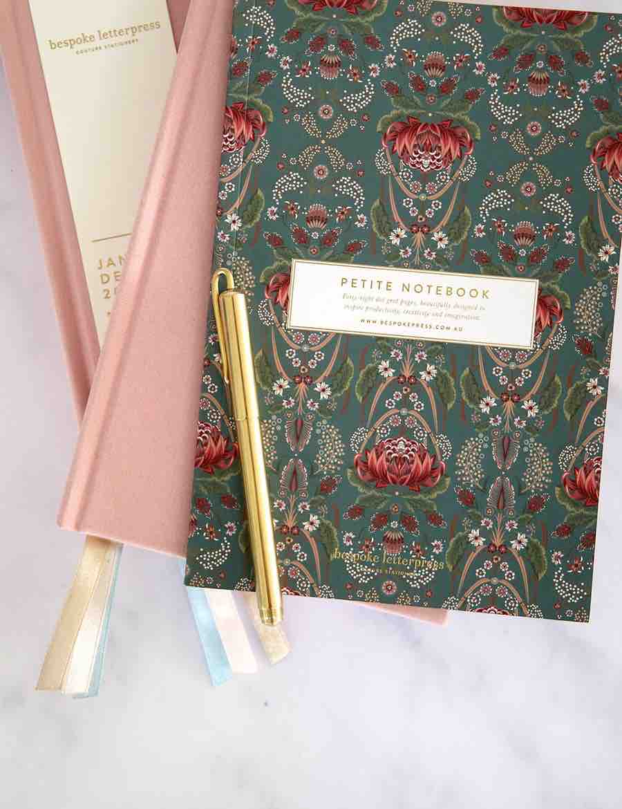 BESPOKE LETTERPRESS Petite Notebook Waratah - Dot Grid Notebooks - Zabecca Living