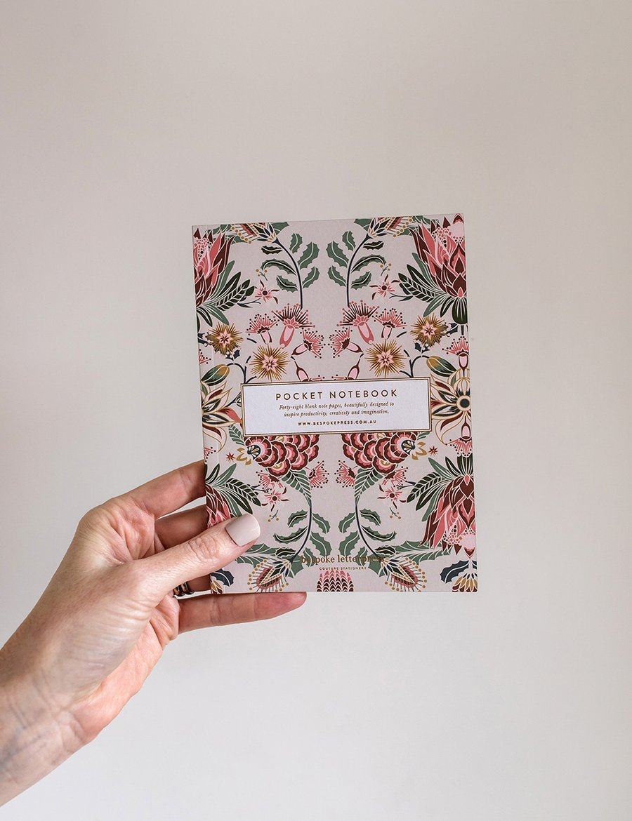 BESPOKE LETTERPRESS Pocket Notebook Desert Sand - Blank Notebooks - Zabecca Living