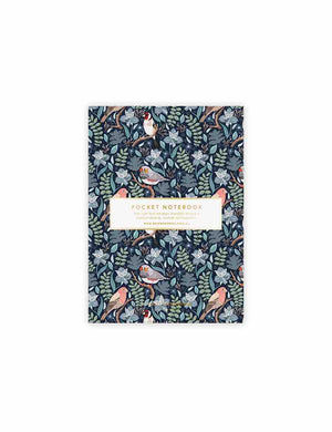 BESPOKE LETTERPRESS Pocket Notebook Finches - Lined Notebooks - Zabecca Living