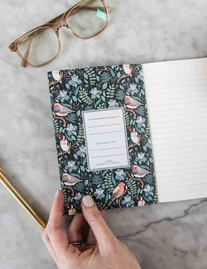 BESPOKE LETTERPRESS Pocket Notebook Finches - Lined Notebooks - Zabecca Living
