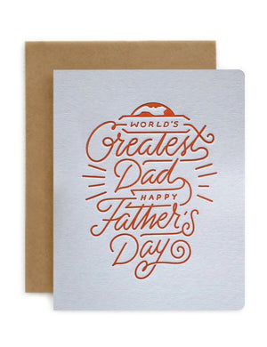 BESPOKE LETTERPRESS - World's Greatest Dad Fathers Day Card - Zabecca Living