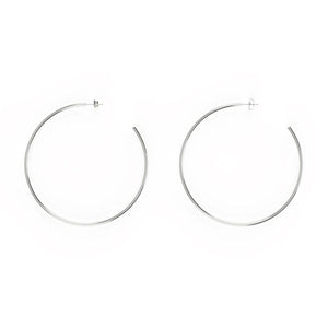 BLING BAR La Paz Hoops - Polished Silver Earrings - Zabecca Living