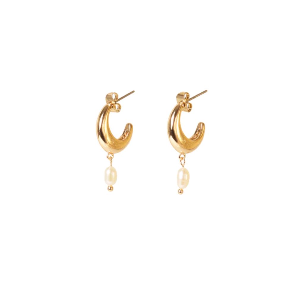 BLING BAR Paola Mini Pearl Hoops Earrings - Zabecca Living