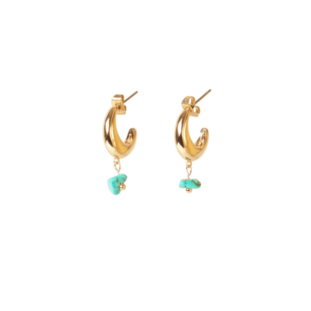 BLING BAR Paola Mini Stone Hoops - Gold Earrings - Zabecca Living