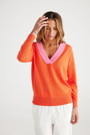 BRAVE AND TRUE Barcelona Knit - Orange & Pink Jumpers + Knitwear - Zabecca Living