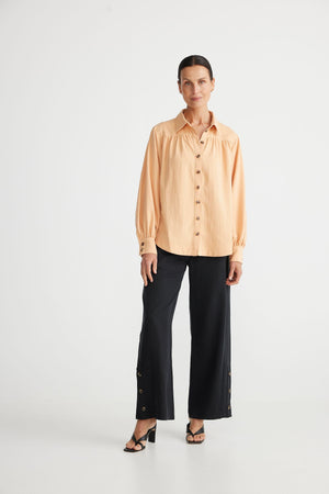 BRAVE AND TRUE Torrent Shirt - Cantelope Shirts & Blouses - Zabecca Living