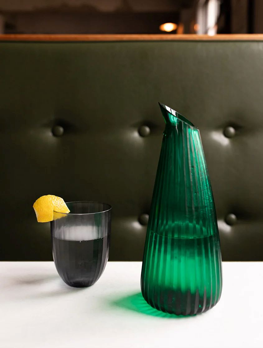 BRIAN TUNKS Cut Glass Heron Carafe - Copper VASE - Zabecca Living