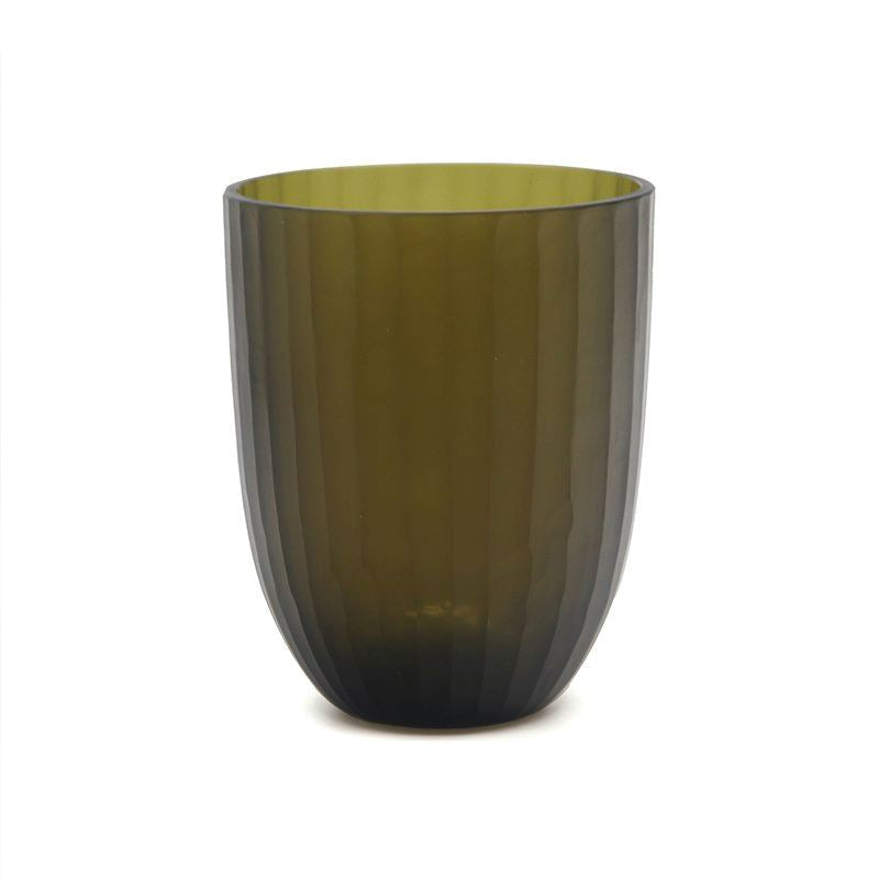 BRIAN TUNKS Cut Glass Iguassu Tumbler - Olive DRINKWARE - Zabecca Living