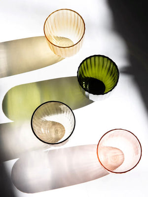 BRIAN TUNKS Cut Glass Iguassu Tumbler - Olive DRINKWARE - Zabecca Living