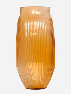 BRIAN TUNKS Cut Glass Large Vase - Copper VASE - Zabecca Living