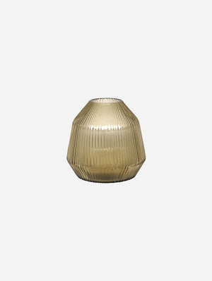 BRIAN TUNKS Cut Glass Mini Conical Vase - Gold VASE - Zabecca Living