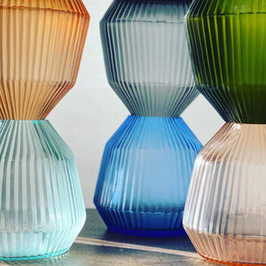 BRIAN TUNKS Cut Glass Mini Conical Vase - Marine VASE - Zabecca Living