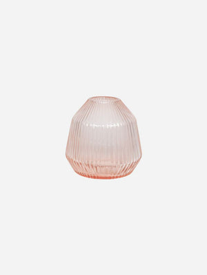 BRIAN TUNKS Cut Glass Mini Conical Vase - Peach VASE - Zabecca Living