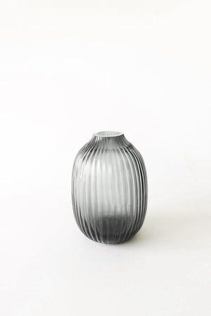 BRIAN TUNKS Cut Glass Pod Vase - Slate VASE - Zabecca Living