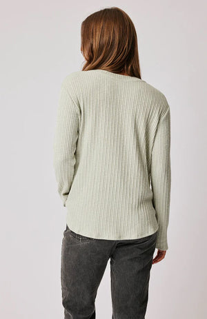 CARTEL & WILLOW Lola Long Sleeve Top - Mint Knit Long Sleeve Tee - Zabecca Living