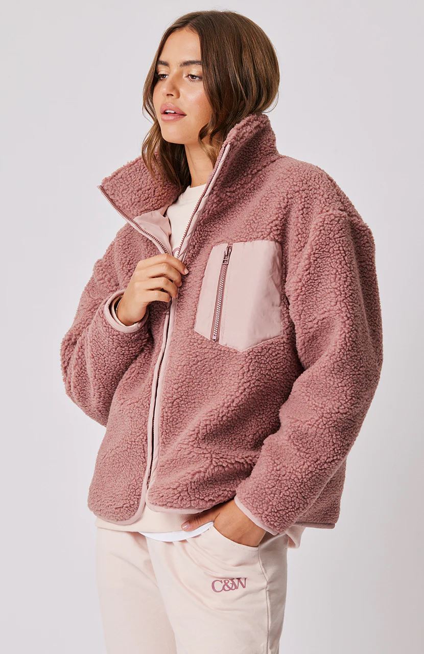 CARTEL & WILLOW Rimi Zip Up - Berry Jacket - Zabecca Living