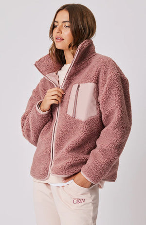 CARTEL & WILLOW Rimi Zip Up - Berry Jacket - Zabecca Living