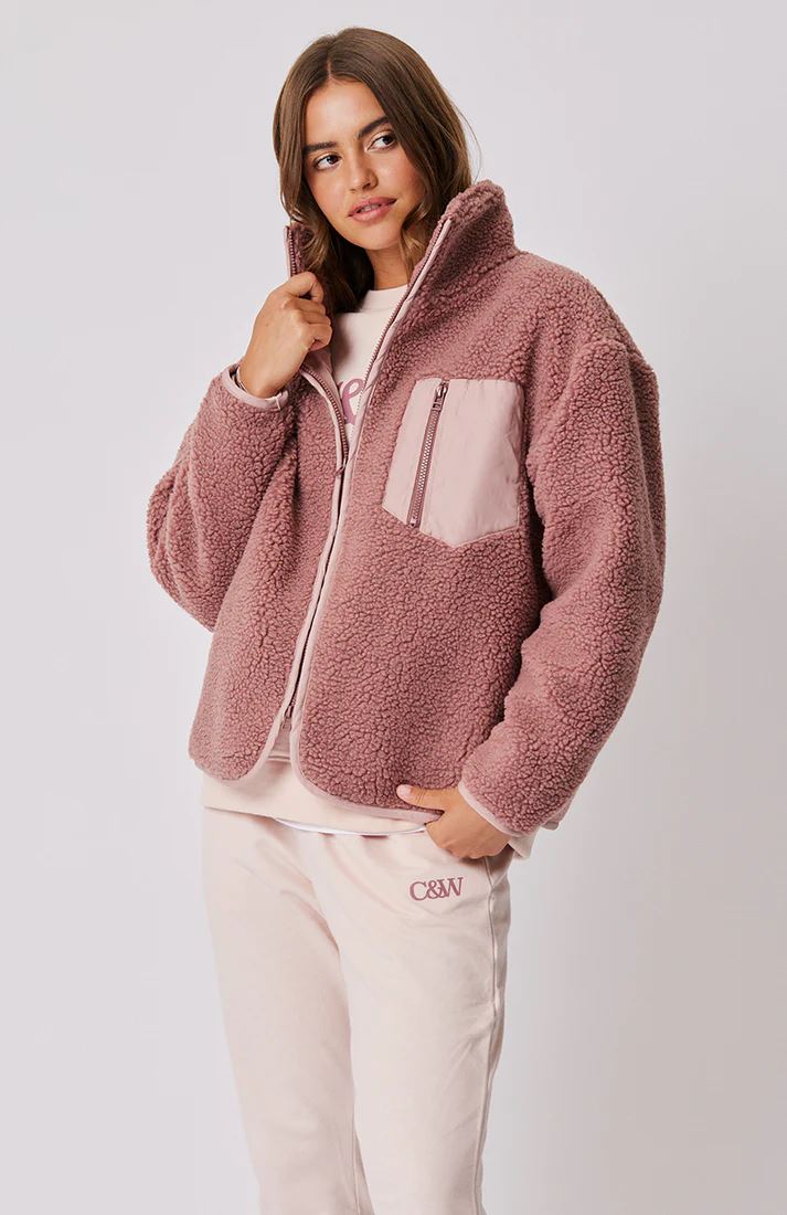 CARTEL & WILLOW Rimi Zip Up - Berry Jacket - Zabecca Living