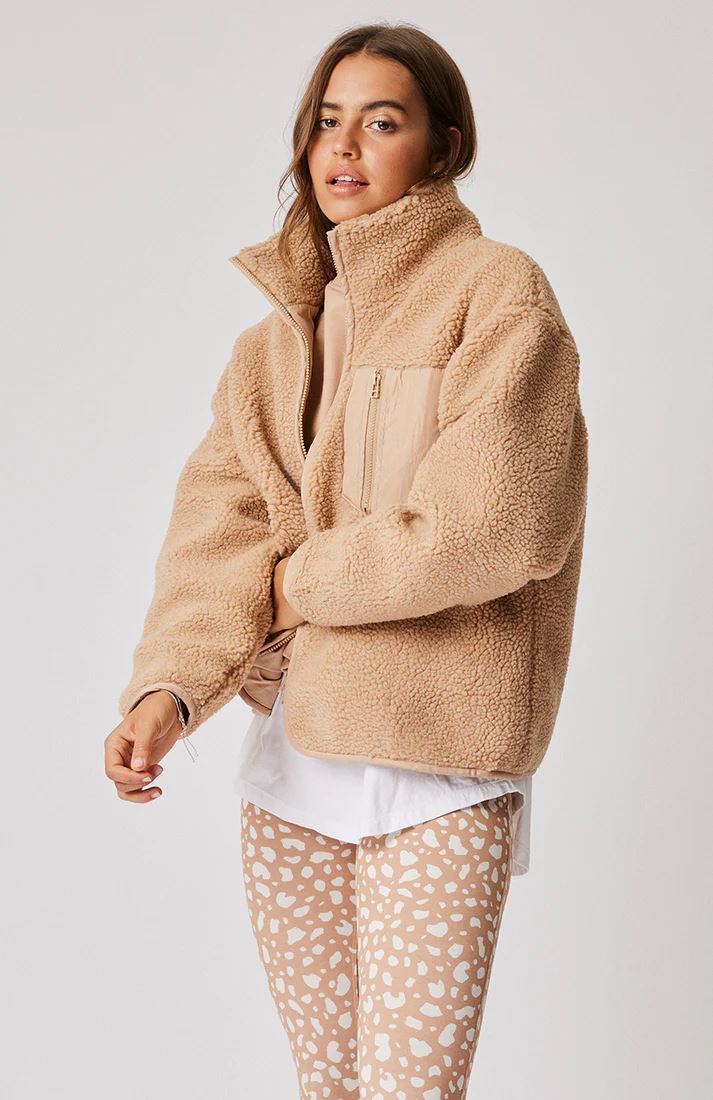 CARTEL & WILLOW Rimi Zip Up - Camel Jacket - Zabecca Living
