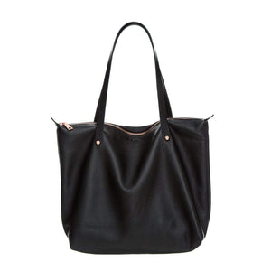 CHARLIE MIDDLETON Black Nappa Bespoke Zippered Tote bag - Zabecca Living