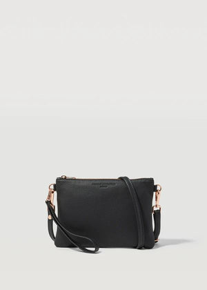 CHARLIE MIDDLETON Black Nappa Essential Crossbody - Gold HANDBAG - Zabecca Living